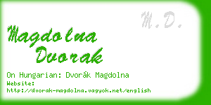magdolna dvorak business card