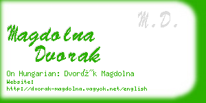 magdolna dvorak business card